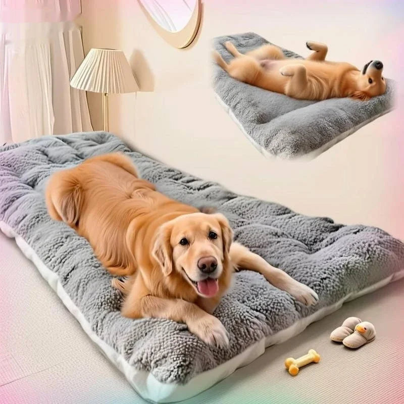 Large Size Dog Bed Mat Sleeping Pad for Winter Use Keep Warm Double-sided Use Golden Retriever Stress-relieving Sleeping Pad