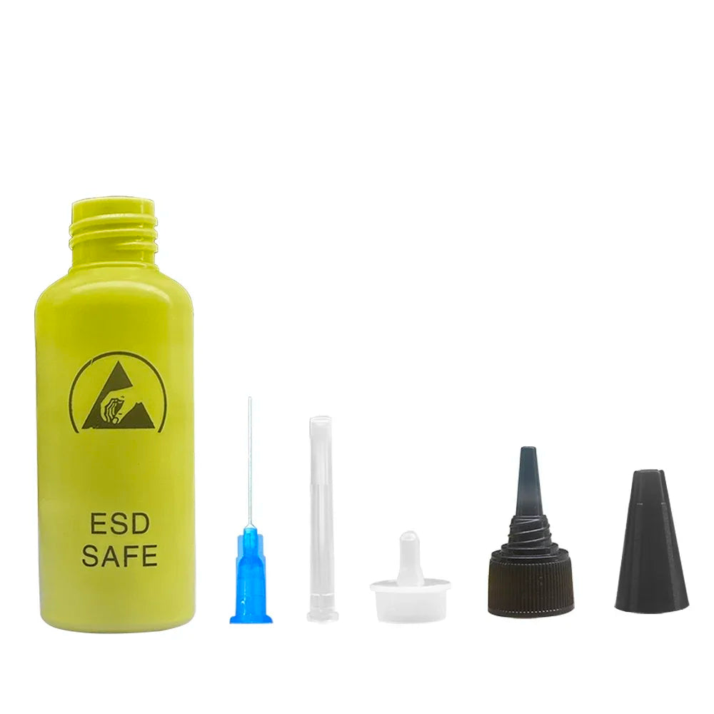 Alcohol Bottle, Solvent Dispensing, Mobile Phone Repair, Anti-Static Leak-Proof, with Needle, 65ML
