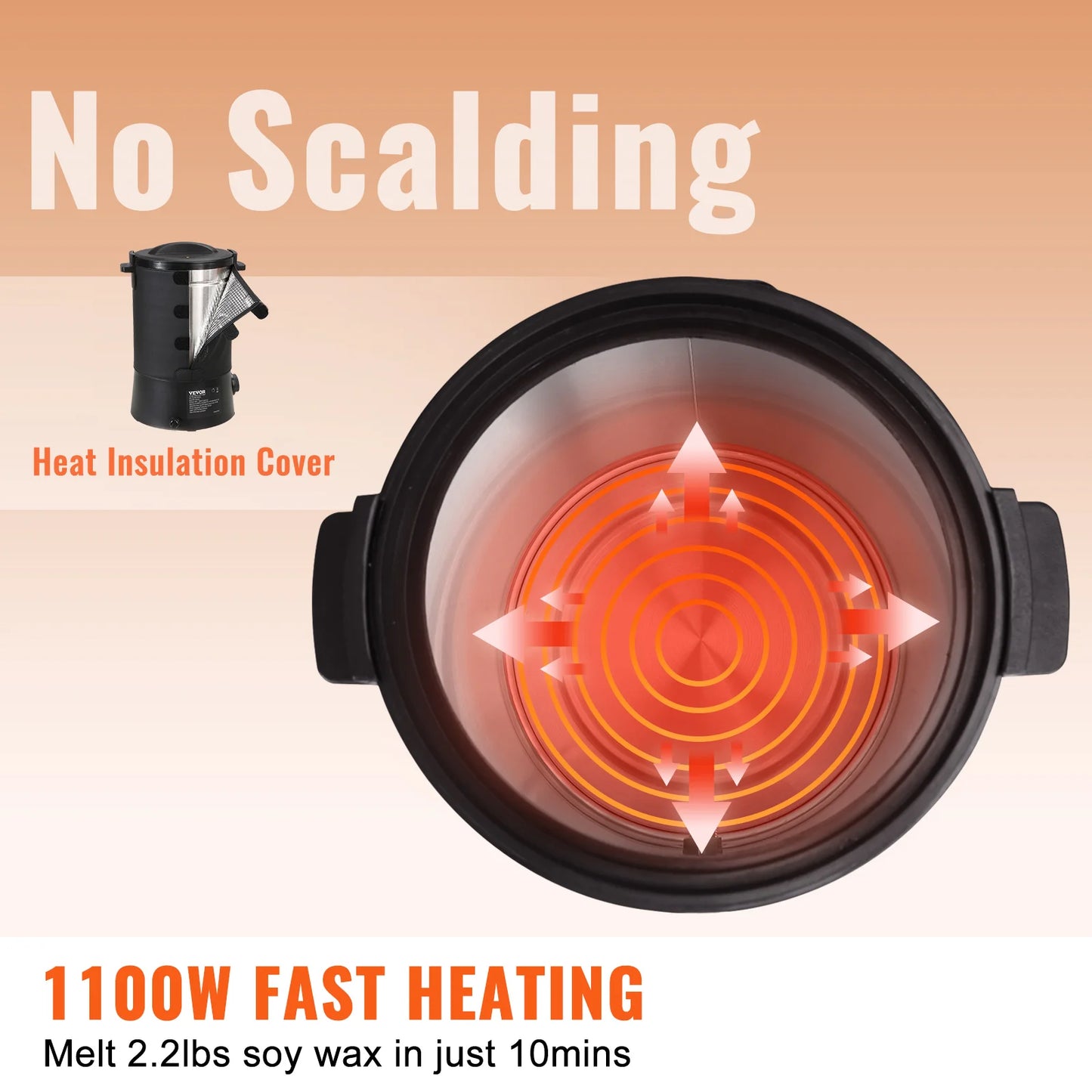 SucceBuy 6.5 L 10 L Wax Melter for Candle Making Large Electric Wax Melting Pot Easy Pour Spout 9-Level Temperature Control