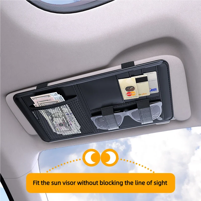 High-Quality 2025 New Car Sun Visor Storage Bag And Eyeglass Storage Clip for Automobile Interior Organization