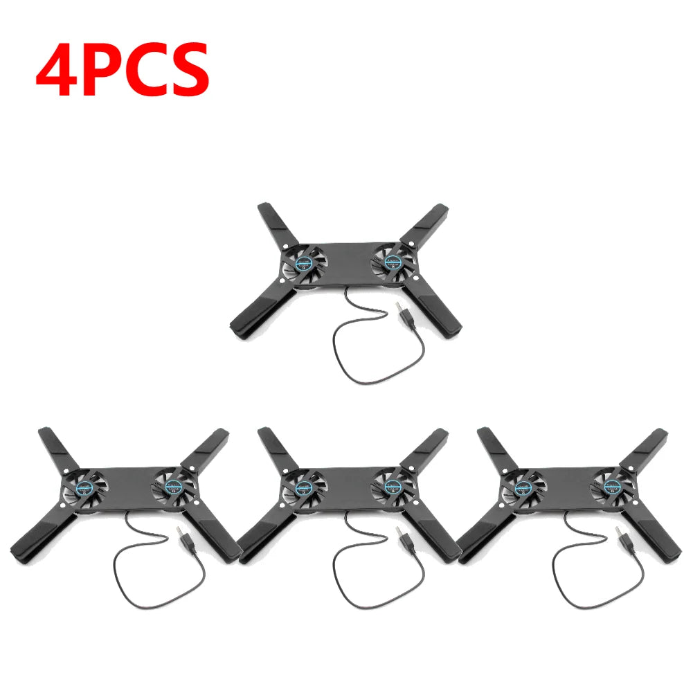 1-5PCS Foldable Cooling Pad Laptop Cooler with 2 Fans Laptop Stand USB Powered for 7-15 inch Notebook PC Display Cooler Holder