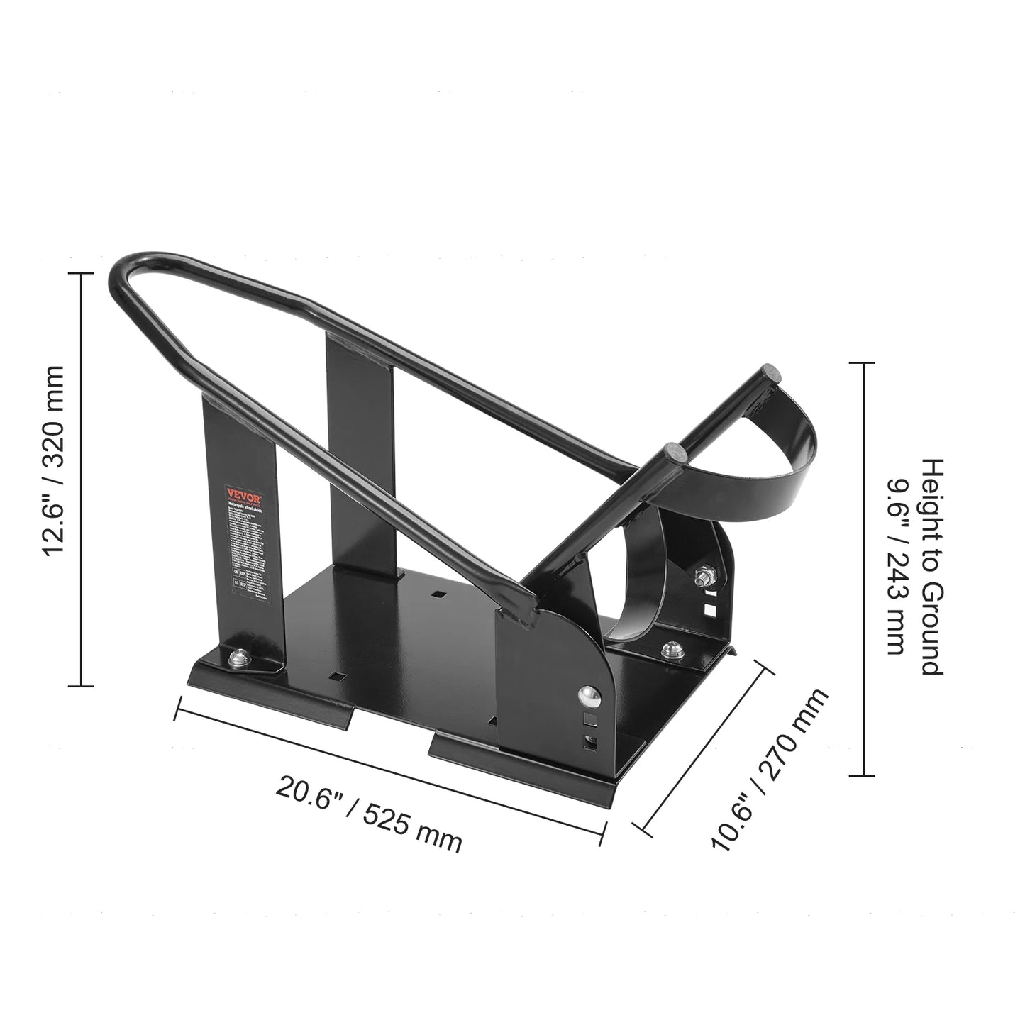 SucceBuy Motorcycle Wheel Chock Upright 1800lbs Heavy duty Steel Motorcycle Front Wheel Stand with Adjustable Hole For Motorbike