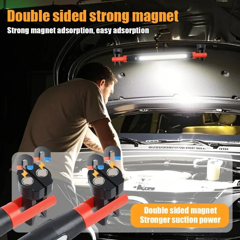 1PC Rechargeable LED Mechanic Work Light 1200LM Magnetic 360 Degree Swivel Flashlight For Car Repair Auto Garage Workshop Use