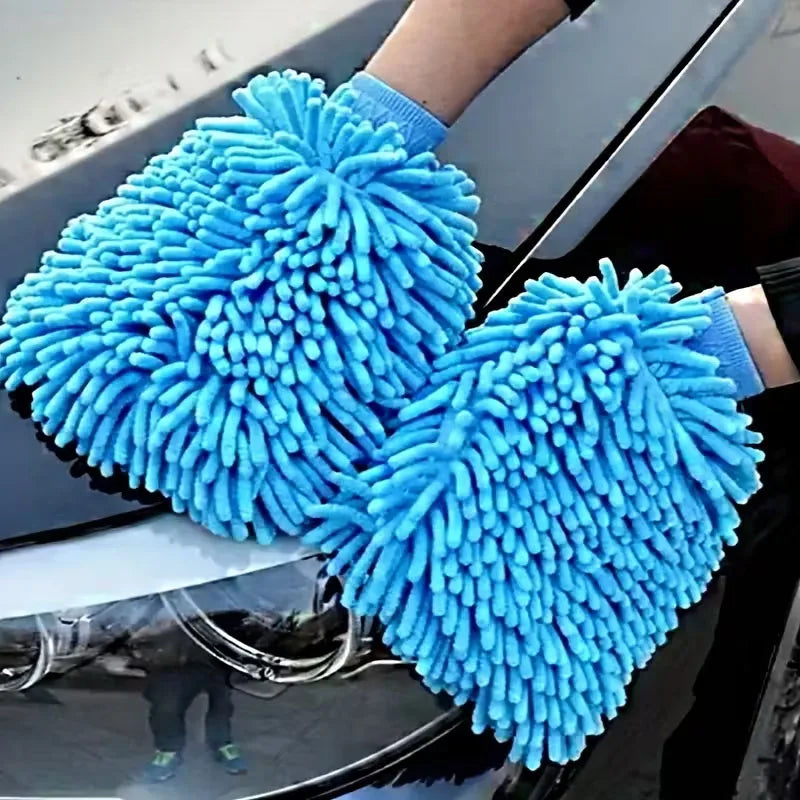 Universal Auto Chenille Coral Fleece Gloves Car Wash Gloves Washing Wiper Car Cleaning Towel Auto Dust Washer Mitt Cleaning Tool