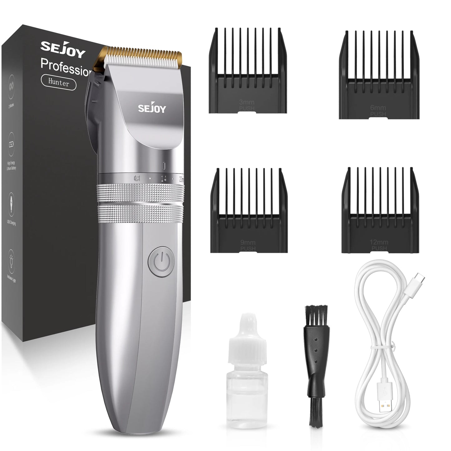 Sejoy Electric Hair Trimme for Men  Professional  Electric Beard Trimmer LED Hair Clipper Hair Cutter Machine Haircut Grooming