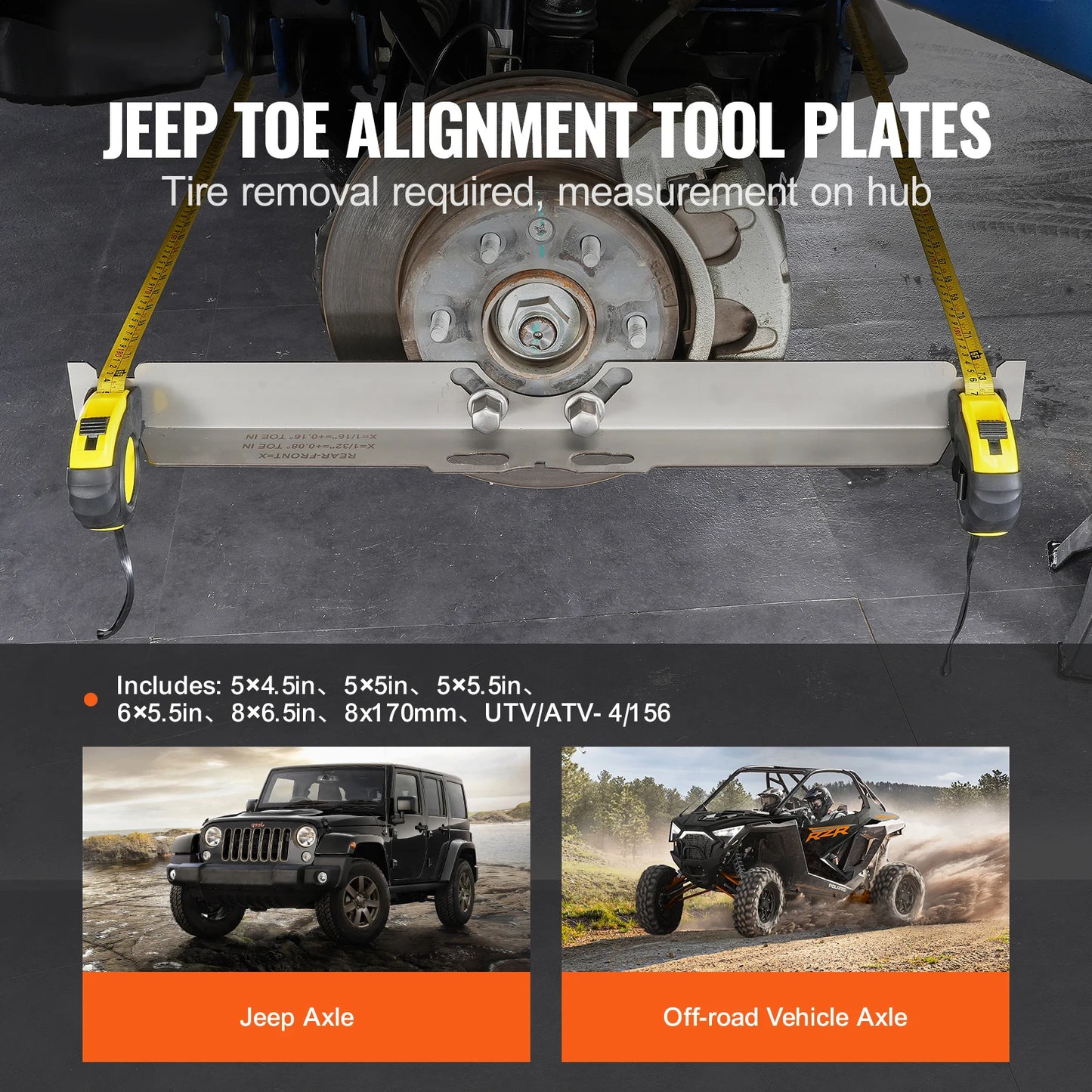 SucceBuy Wheel Alignment Tool 2-Pack Toe Alignment Plates Stainless Steel Wheel Alignment Tool Plate Angle Accurate Measurement