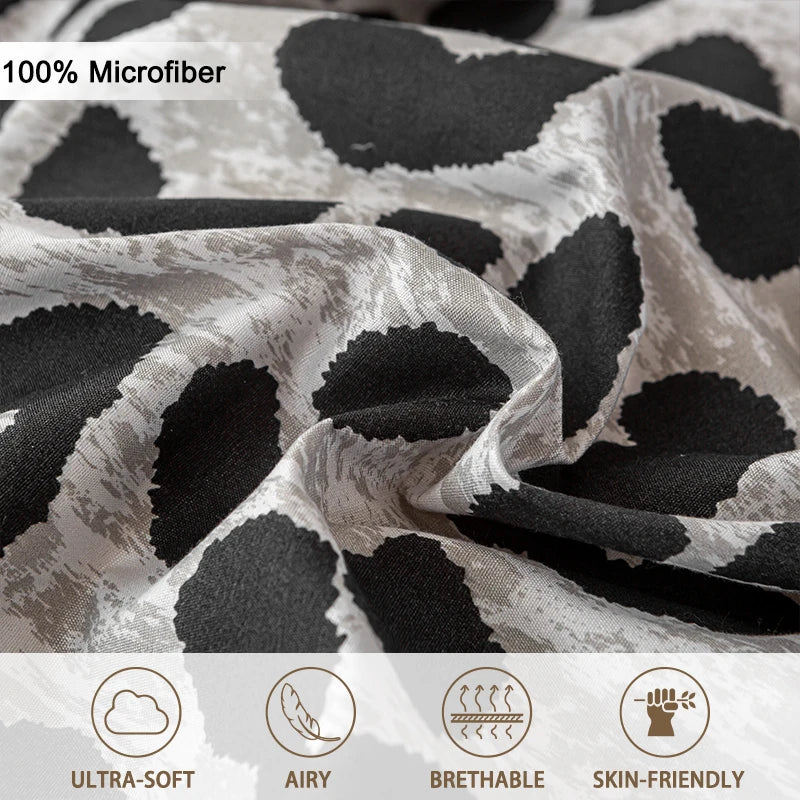 3pcs Leopard Print Duvet Cover Set, Soft Skin-Friendly Bedding Set Includes 1 Duvet Cover And 2 Pillowcases