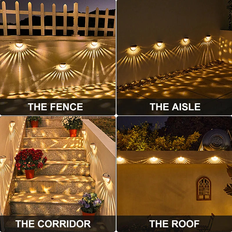 6-18pcs Solar Powered LED Wall Lights Door Fence Light Outdoor Garden Lamp Lights