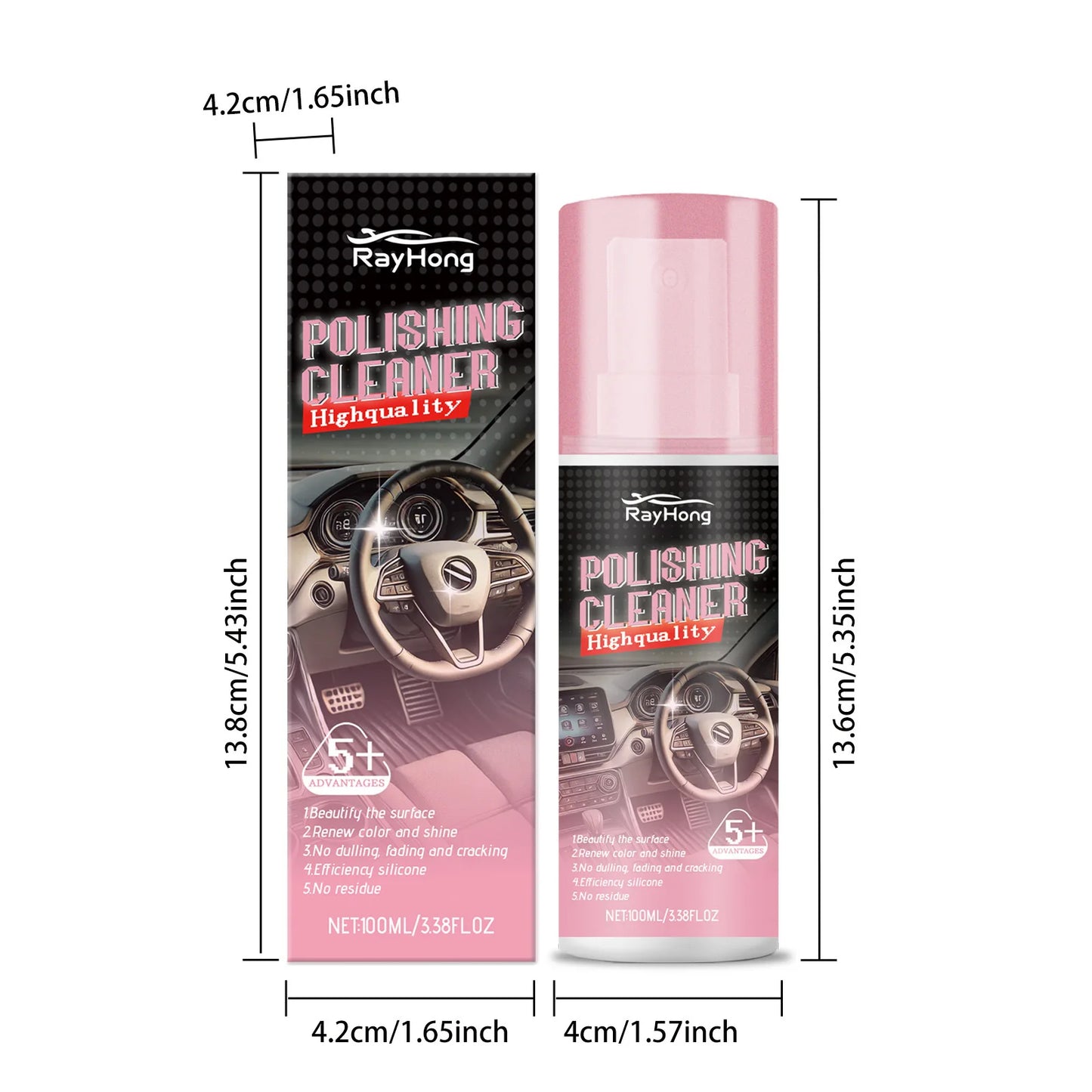 Car Interior Polishing Agent Versatile Interior Cleaning Stubborn Dirt Stain Grease Dust Polish Leather High Gloss Polish Agent