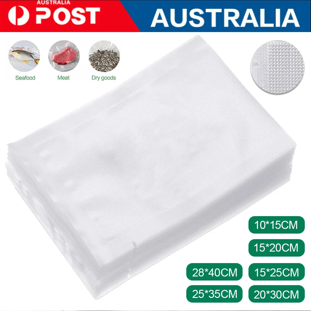 100-200x Vacuum Sealer Bags Precut Food Storage Saver Heat Seal Cryovac