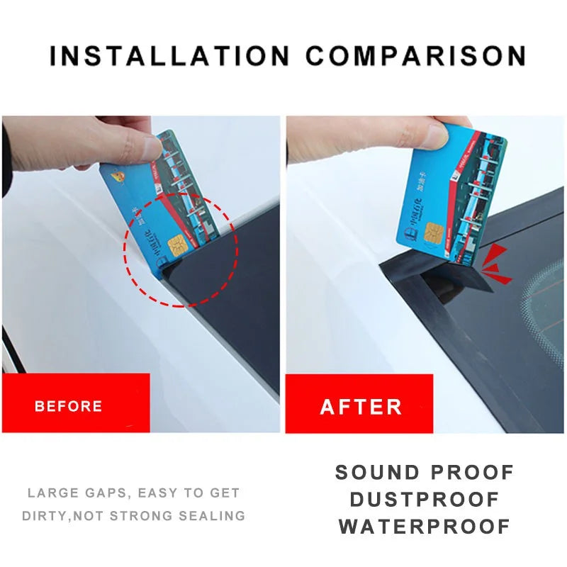 1Roll/2m Car Front Window Windshield Sealing Strip Car Stickers T-Type Seal Sunroof Water Leakage Sound Insulation Rubber Strip