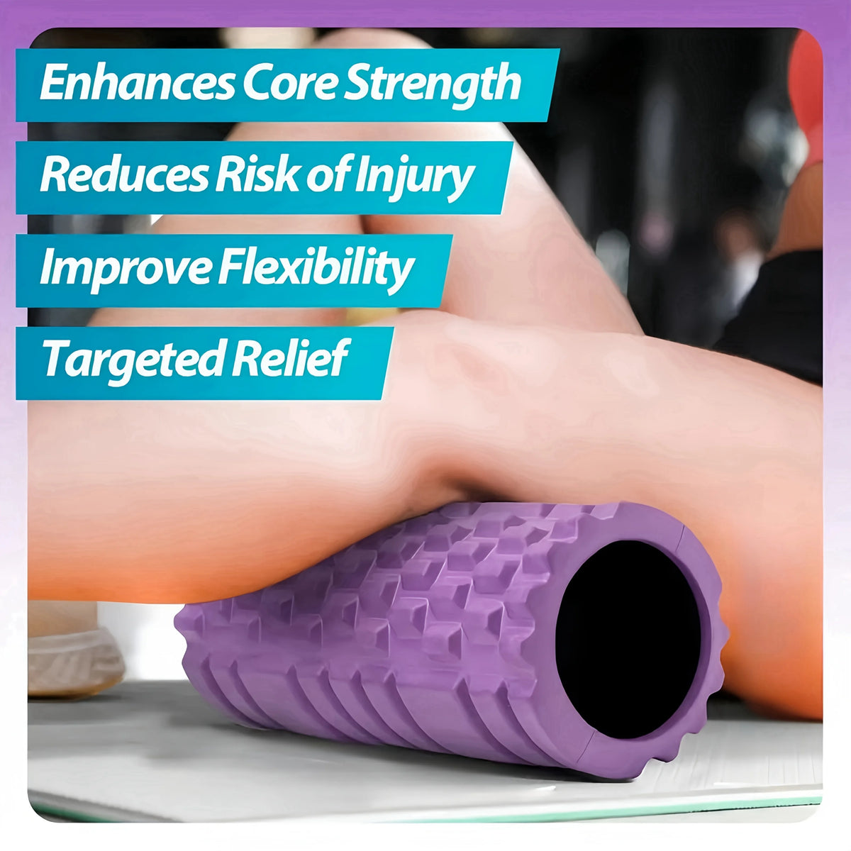 Foam Roller Yoga Column Fitness Yoga EVA Foam Roller Yoga Stick Deep Tissue Massage Roller, Suitable for Back/Waist/Leg Muscle