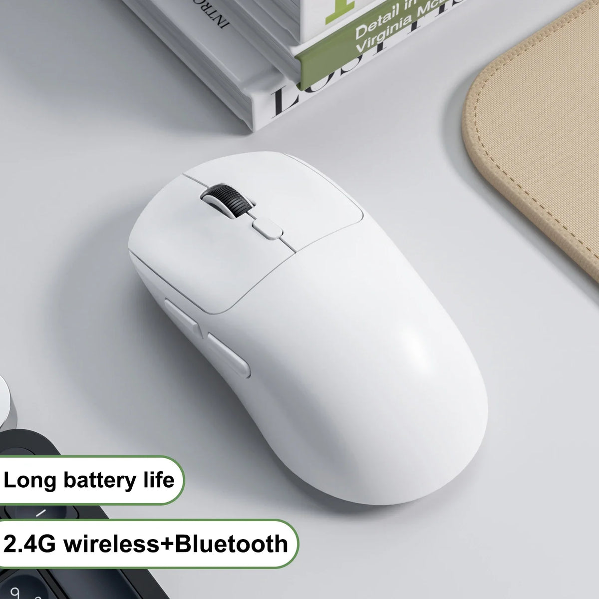 New M348 Superlight Mouse Bluetooth 2.4G Wireless Gaming Mouse Flagship Chip Gaming Sensor 6 Adjustable DPI for Office Game