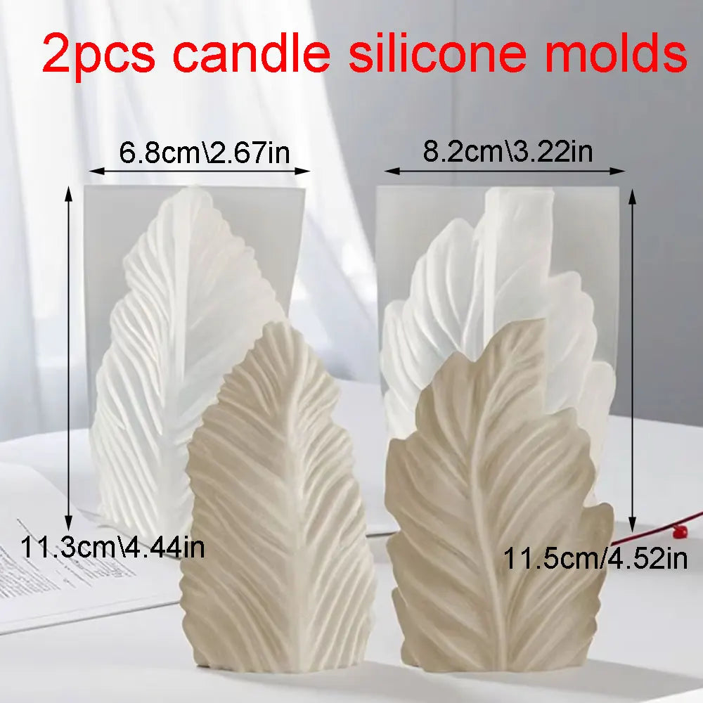 Autumn Leaves Candle Silicone Mould 1-2pcs Coral Scented Candle Making Kit Simple Style DIY Gyspum Ceramic Resin Mold Fall Decor