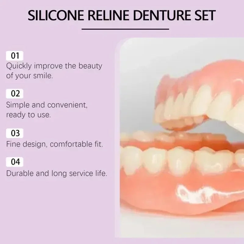 Silicone Denture Set Fit Temporary Orthodontic Teeth 2026 Fake Tooth Oral Hygiene Care Whitening Dentures Simulation Braces