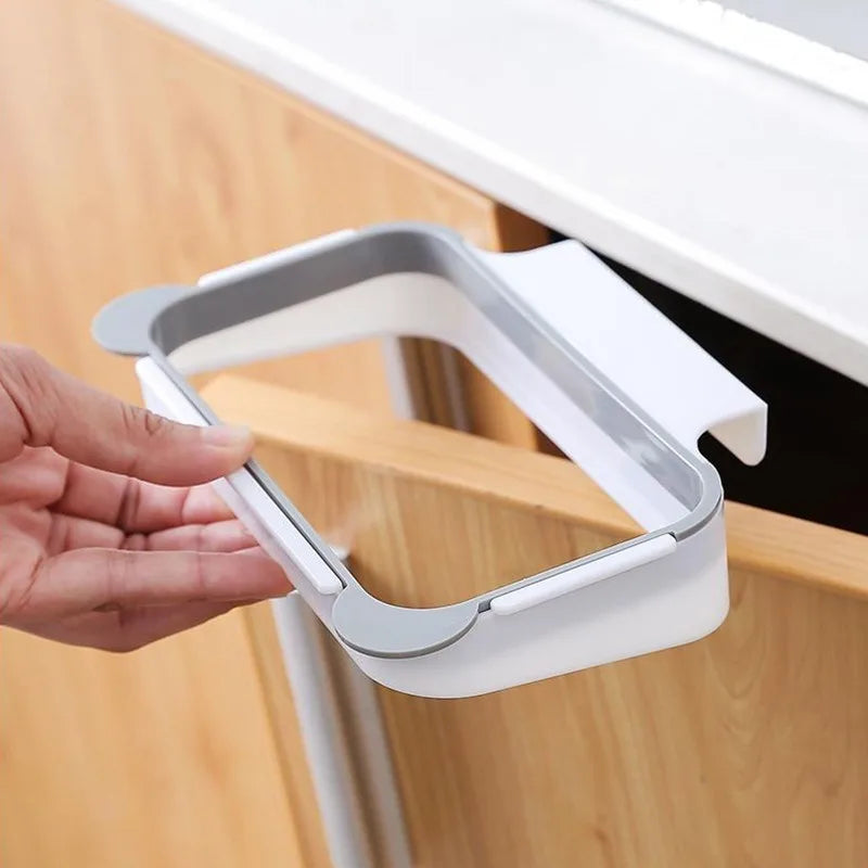 4pcs Hanging Garbage Rack Plastic Durable Portable Garbage Bag Holder Trash Bin Hanging Space Saving for Living Room Kitchen