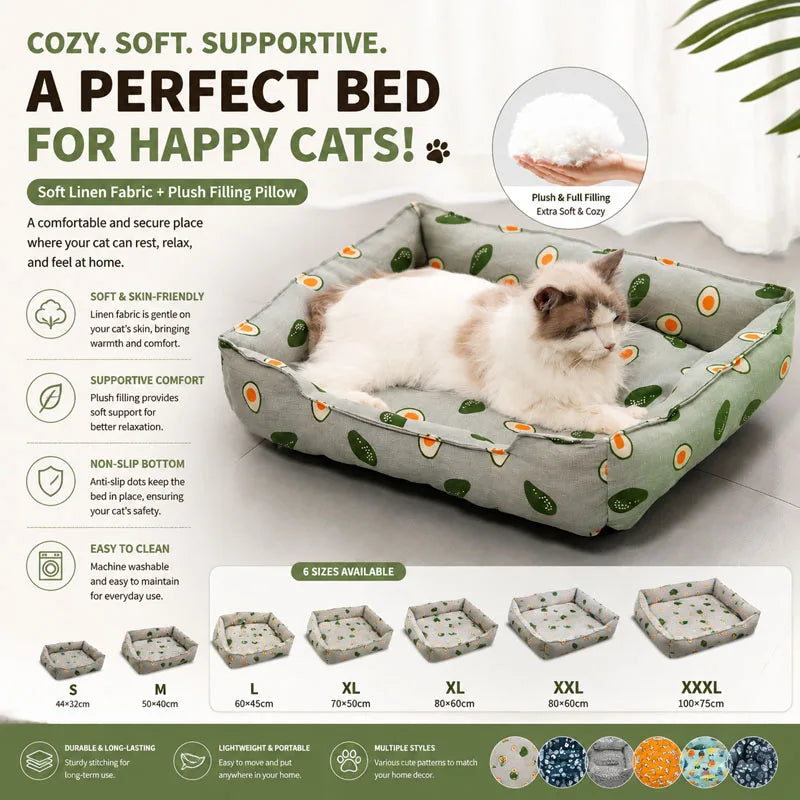 Pet Summer Mat Cute Dog Cooling Sofa Breathable Washable Four Seasons For Small Dog Bed Cushion Pet Cat Nest Mat Accessories