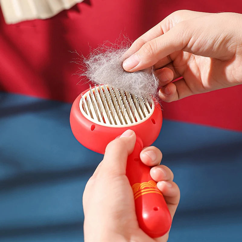 Chinese Style Trendy Pet Brush Cat Hair Removal Needle Comb Anti-Static Brush for Pet Grooming Tools