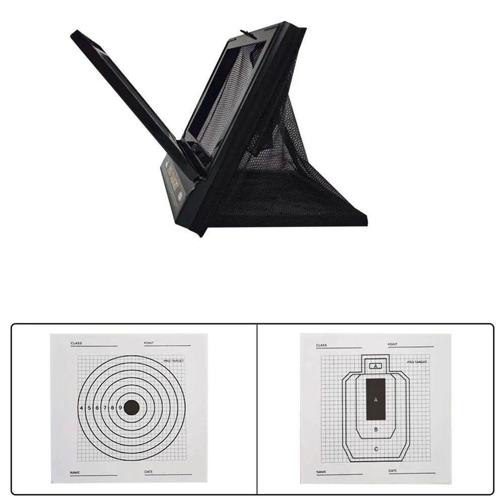 Portable Gun Targets Includes 10pcs Replaceable Paper Gun Trap Target Gun Target Case Pellet Trap for Backyard Shooting Practice