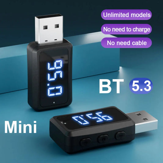 FM02 Auto Audio Wireless Adapter Handsfree Call USB Wireless Receiver Transmitter Dongle Bluetooth-Compatible Auto Accessories
