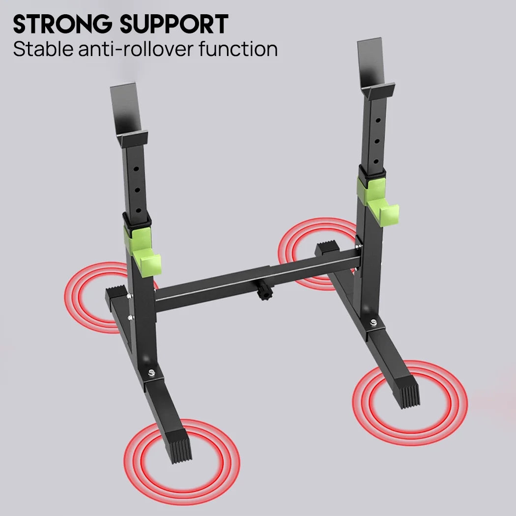 PORIYA Adjustable Detachable Squat Rack Heavy Duty Home Gym Equipment w/ Barbell Hooks