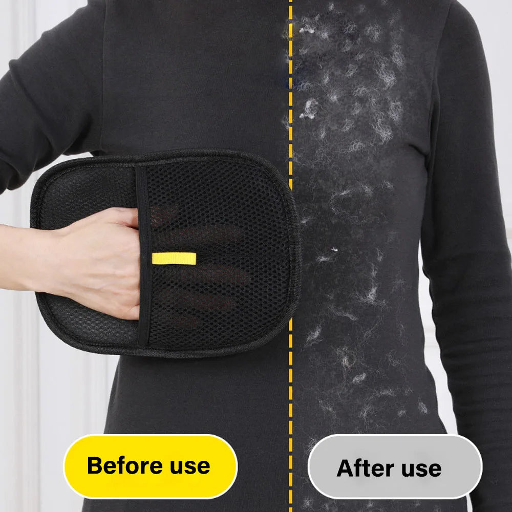 Pet Hair Removal Gloves Pet Grooming Gloves Cats Hair Brush Dual Brush Static-Free Cat Hair Cleaning Tool Hair Stripping Mitts