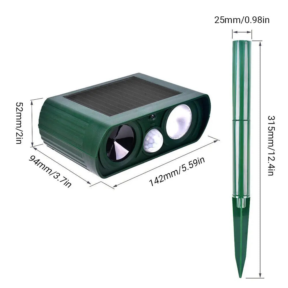 1/2pcs Ultrasonic Solar Power Animal Repellent Pest Repeller PIR Dog Cat Bird