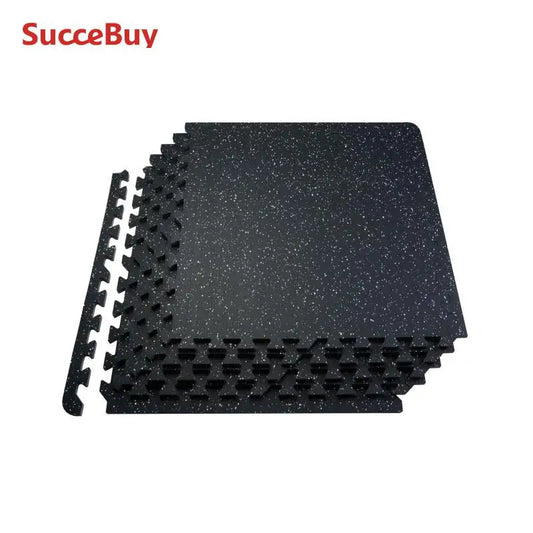 SucceBuy 0.56Inch 25 Tiles Rubber Top with EVA Foam Thick Floor Mats 24/48/100 sq.ft Coverage Interlocking Puzzle for Gym Home