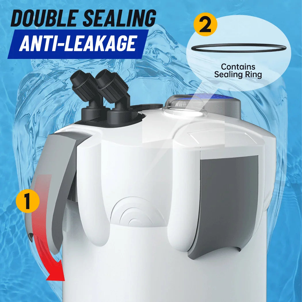 PORIYA HW-303B 1400 L/H Aquarium External Canister Filter Aqua Fish Tank Pond Pump