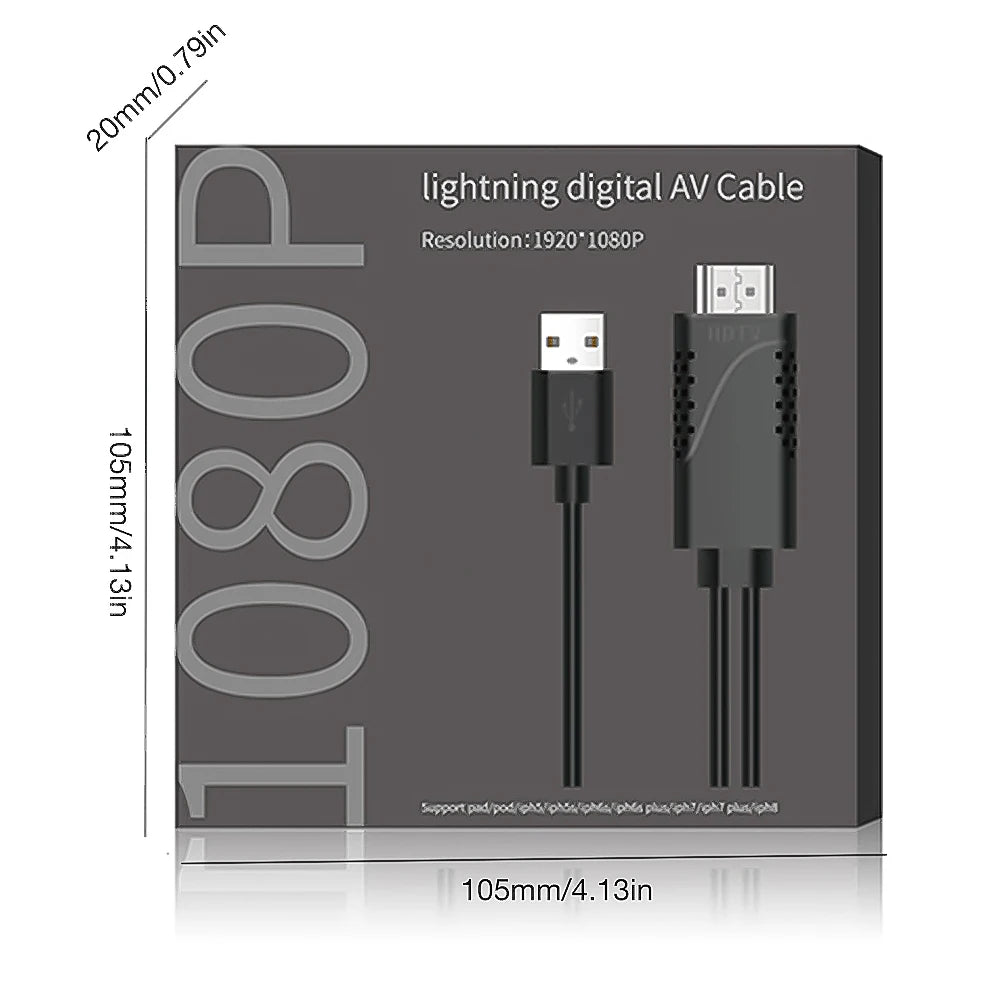 2 in 1 USB Female To HDMI-compatible Male HDTV Adapter Cable 1080P HD TV Projector Displays Converter for iPhone Samsung