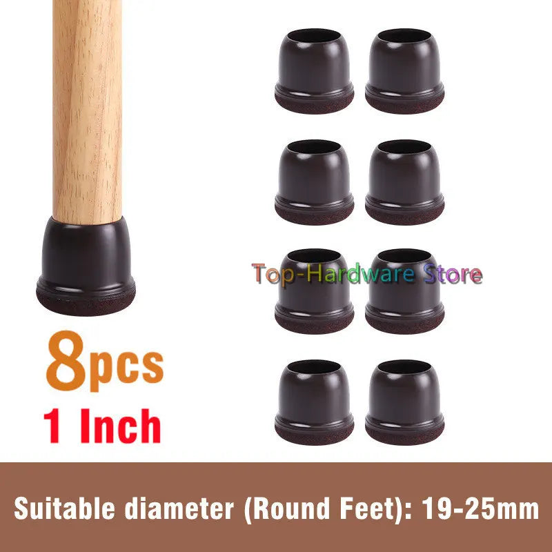 8Pcs TPE Silicone Chair Leg Floor Protectors with Felt,Chair Leg Caps,Furniture Leg Feet Protection Cover Protect Hardwood Floor