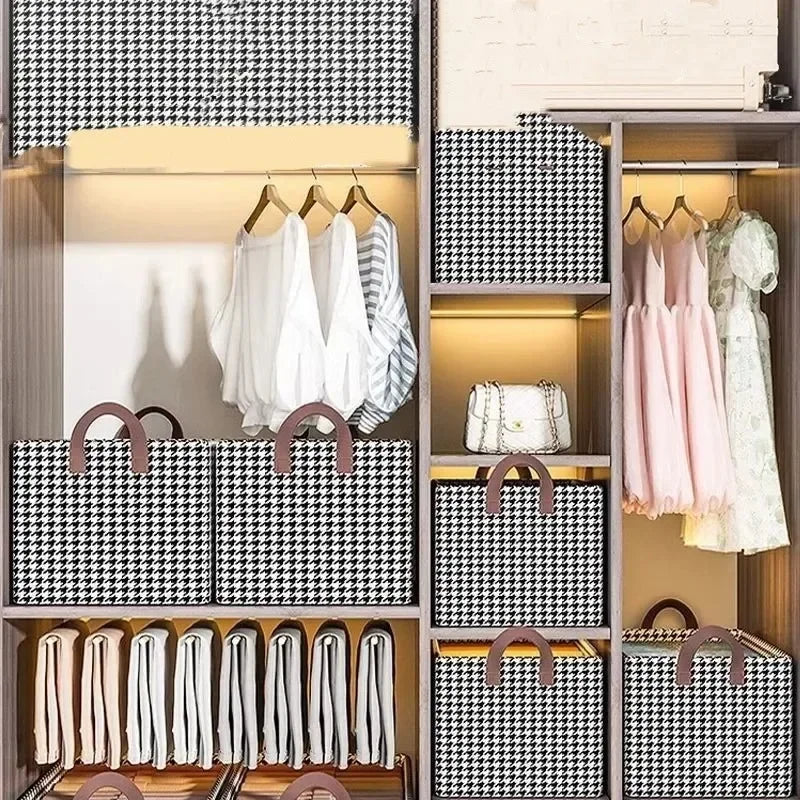 Extra Large Fabric Storage Bins Metal Frame Rectangle Clothes Pant Organizer Baskets Closet Storage with Carrying Handles