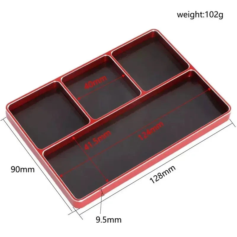 Suitable for metal frosted magnetic screw tool storage box tray for RC model cars, remote-controlled aircraft, ship models, etc