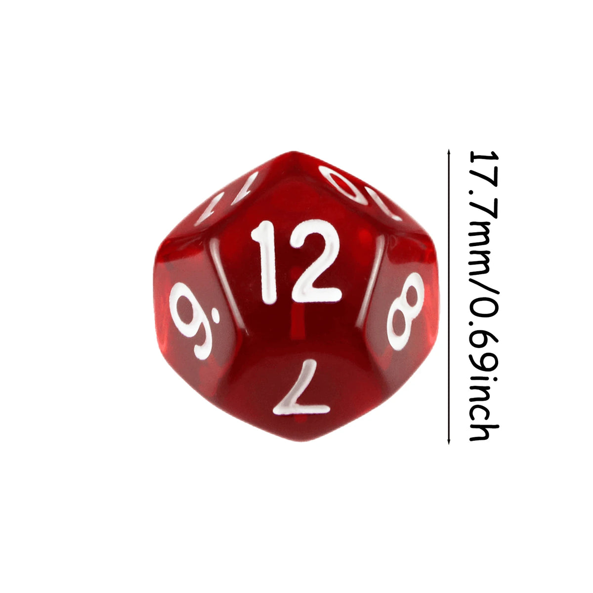 10pcs/set Polyhedral 12 Sided Dice Transparent D12 Dice for DND TRPG Table Game Entertainment Supplies