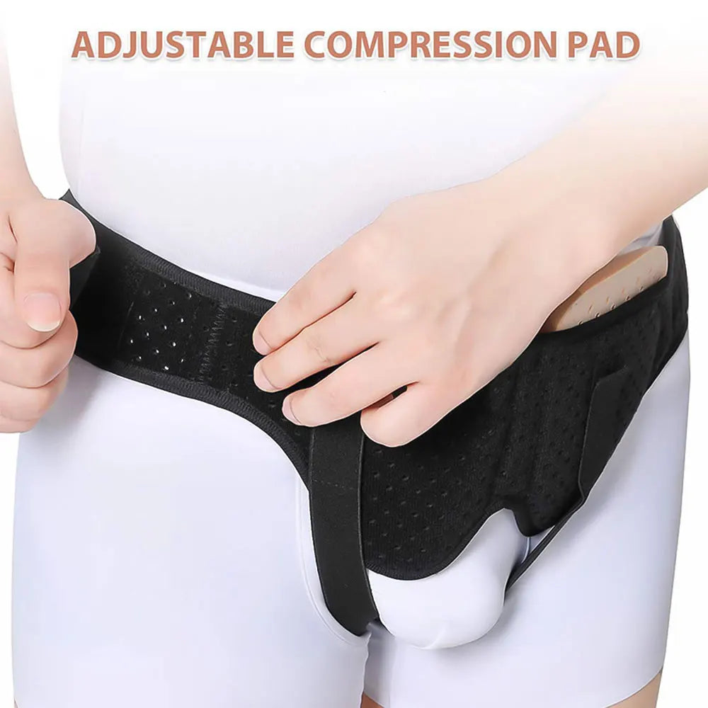 1Pcs Hernia Belt Truss for Inguinal or Sports Hernia Support Brace Pain Relief Recovery Strap with 2 Removable Compression Pads