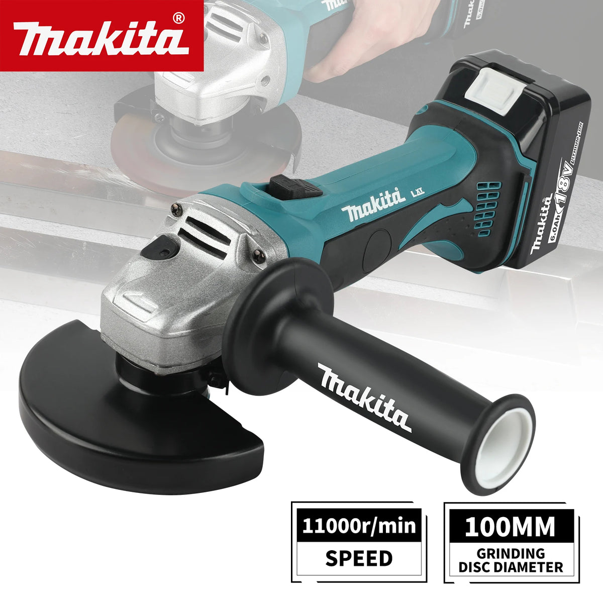 Makita 18V DCA402 Brushless Electric Angle Grinder Rechargeable Cutting Machine High Power Polishing Machine For Makita Battery
