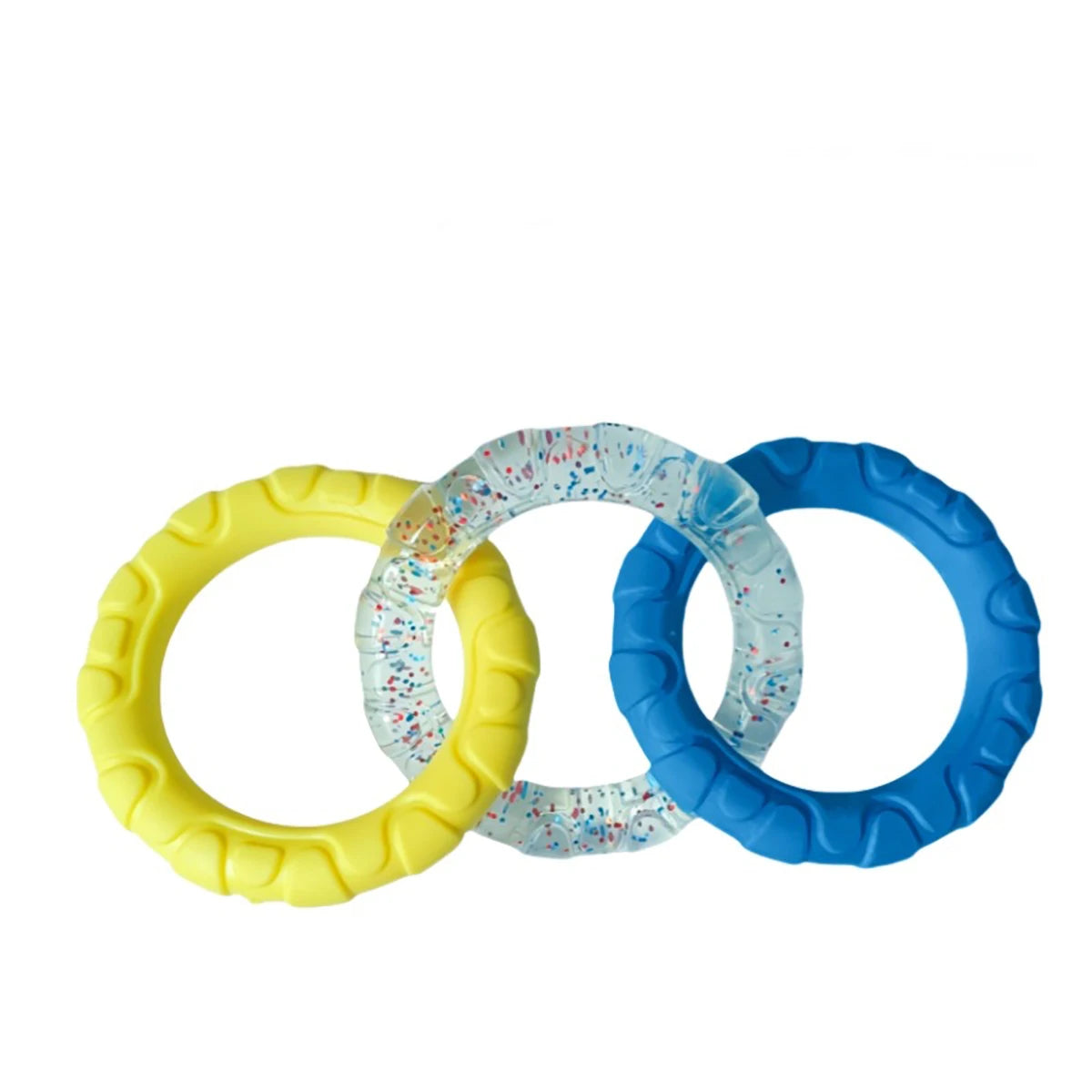 Dog Chew Toy TPR Teeth Cleaning Pet Toys For Small Medium Large Dogs Interactive Bite Resistant 3 Ring Tug Dog Toy Pet Supplies