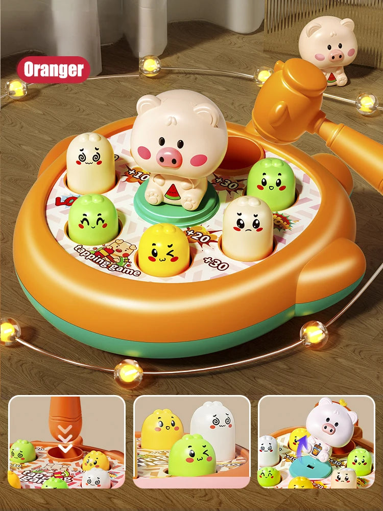 Children Mole Music Hammer Whack Toy Kids Cute Animal Percussion Sound Rattles Educational Sensory Toys for 3 Year Gifts