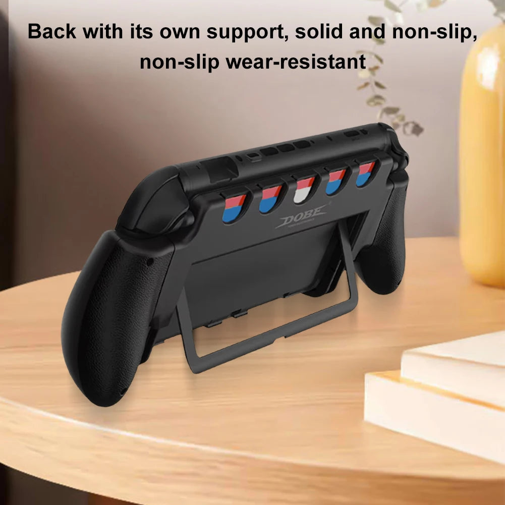 For Nintendo for Switch 2 Grip with Stand Grip Case 5 Game Slots Protective Case Anti Slip Grip Holder for Switch 2 Accessories