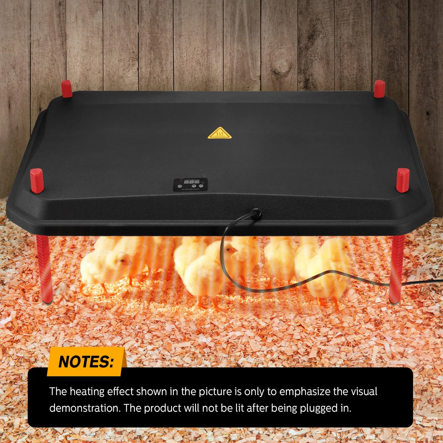 Pet Scene Chick Brooder Heating Plate Chicken Coop Heater Chook Brooding Poultry Warmer Adjustable for 40 to 50 Chicks 45x60cm