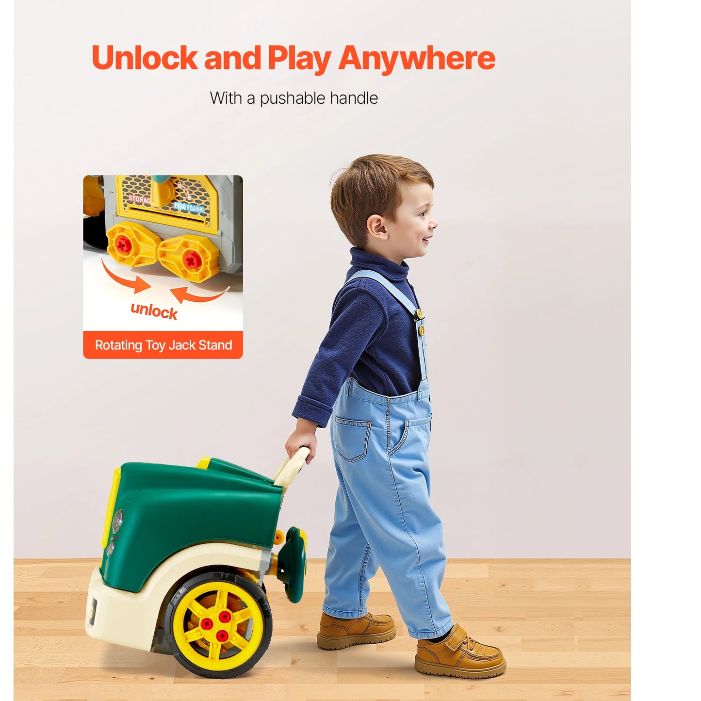 SucceBuy 60 Pcs Kids Mechanic Car Repair Set with Removable Parts & Horn Workshop Set Engine Toy for Toddler Children Gifts
