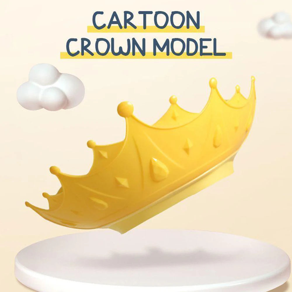 3PCS Adjustable Kids Baby Shower Cap Children Bath Wash Hair Eye Care Crown Shape Hat