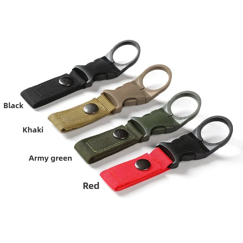 Webbing Water Bottle Holder Climbing Carabiner Belt Backpack Hanger Hooks Clip Multifunction Water Bottle Nylon Buckle Hook Clip