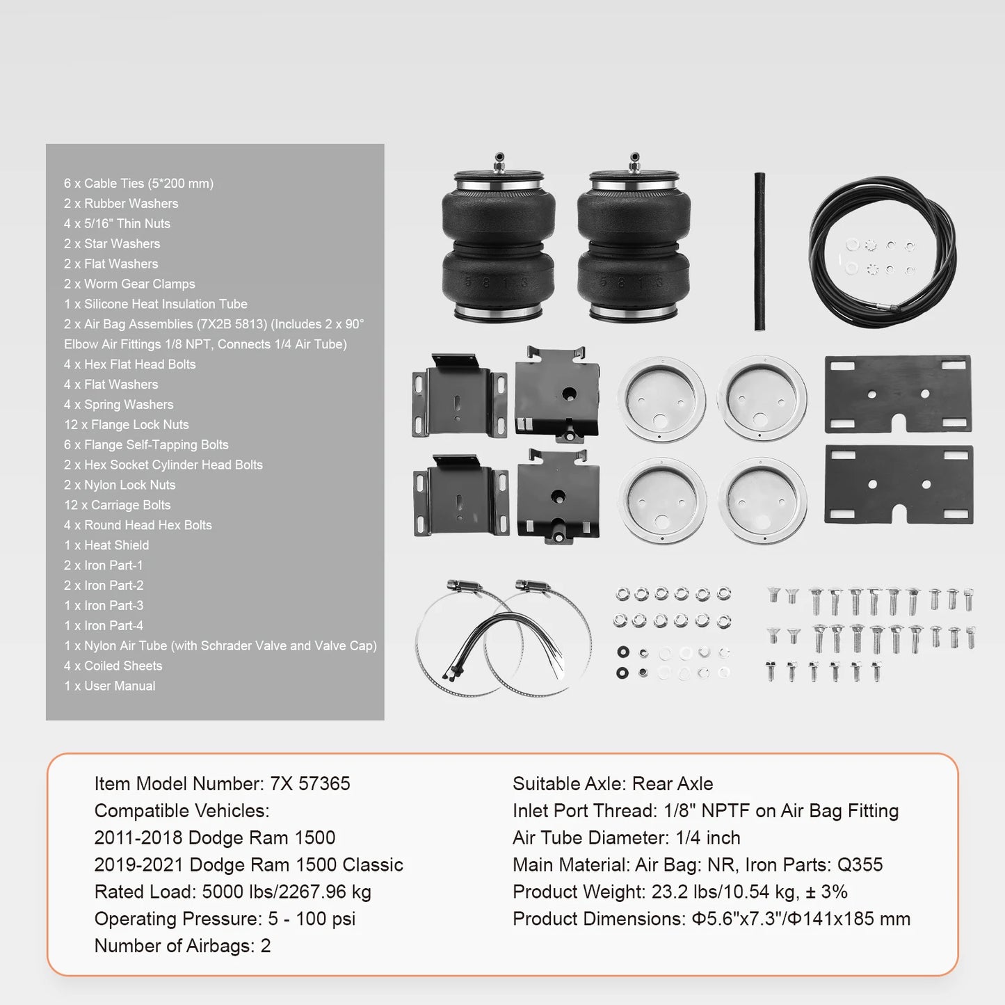SucceBuy Air Bag Suspension Kit Air Springs Suspension Bag Kit Compatible with 1999-2004 2008-2010 Ford F250/F350 2WD 4WD