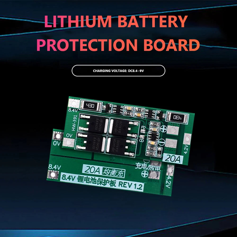 1-5PCS HW-391 2S 20A 7.4V 8.4V 18650 BMS Module 18650 Lithium Battery Charger Protection Board Standard/Balance Module for DIY ﻿