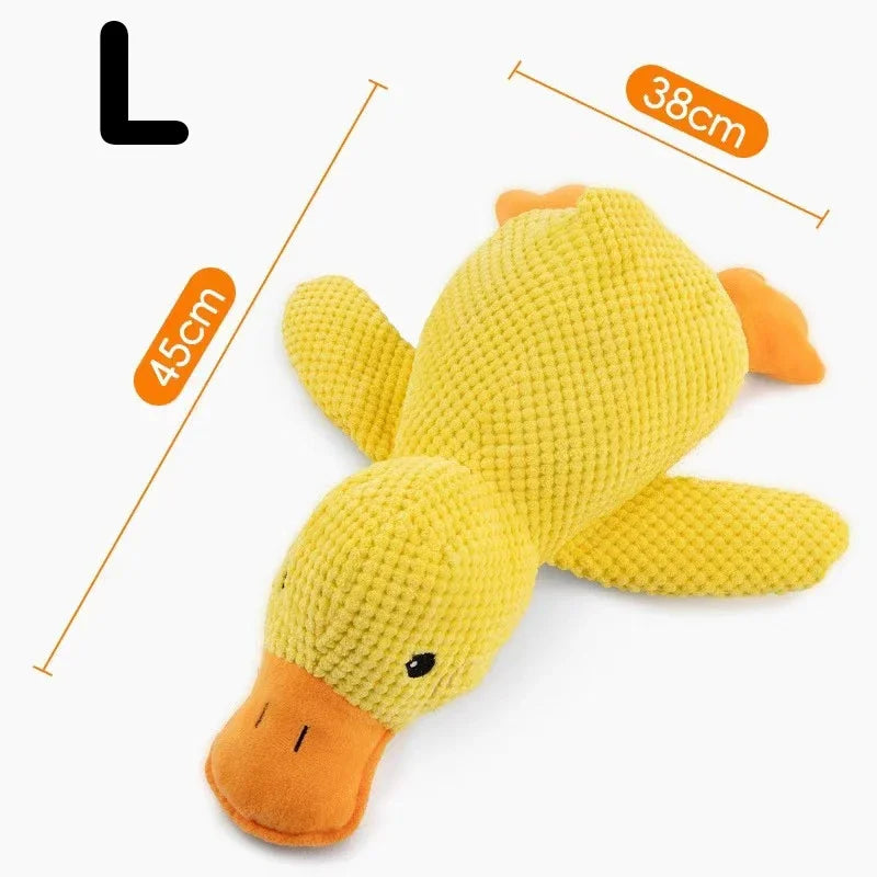 Yellow Duck Plush Dog Chew Toy Bite Resistant Molar Puppy Interactive Toy Relieve Boredom for Small Pet Dogs