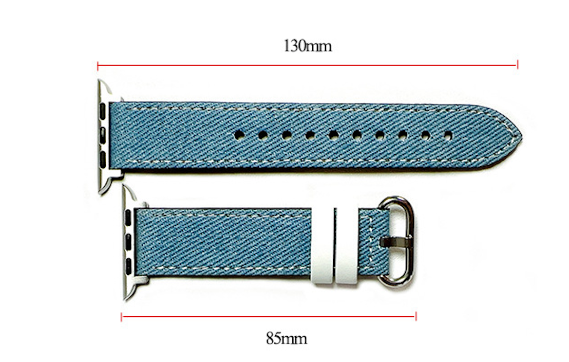 For Apple Watch Canvas Contrast Denim Band Strap Series 8-2 38/40/41/42/44/45/49mm