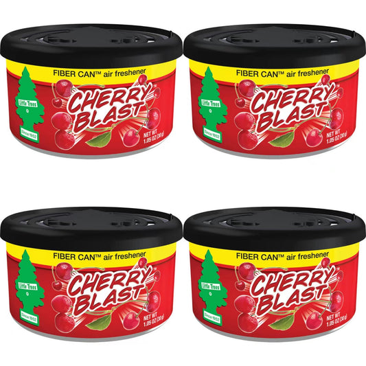4 x Little Trees Cherry Blast Fibre Can Air Freshener – Car Home Office