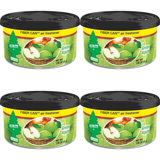 4 x Little Trees Green Apple Fibre Can Air Freshener – Car Home Office