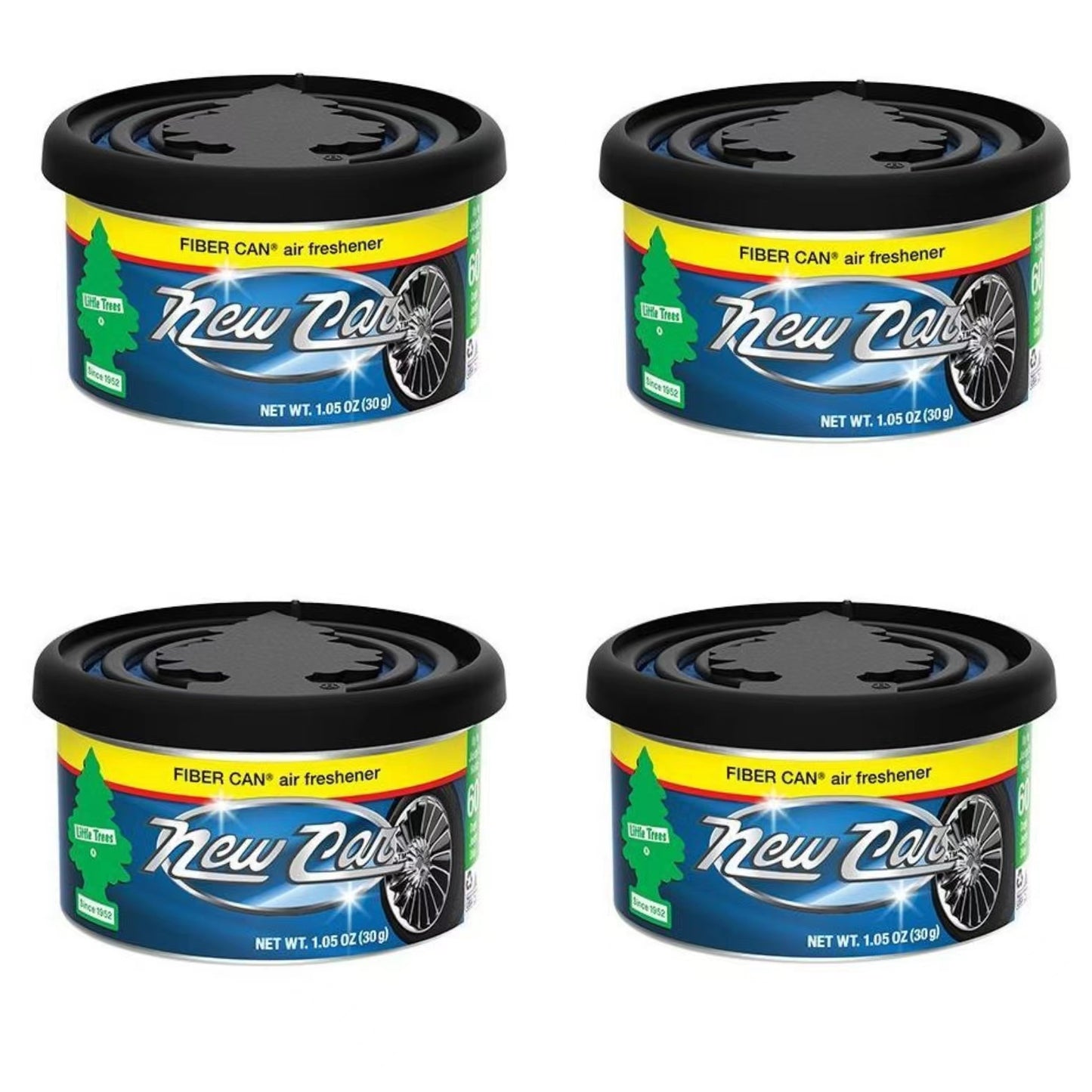4 x Little Trees New Car Scent Fibre Can Air Freshener – Car Home Office